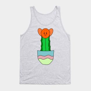 Cute Cactus Design #19: Happy Red Flower Cactus Tank Top